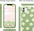 JOYLAND Mustard Green Soft Liquid Silicone Rubber Lovely Flower Daisy Phone Case Cover for iPhone 7/8/SE 2020 with Microfiber Linin Flowers Floral Case for iPhone 7/8/SE 2020