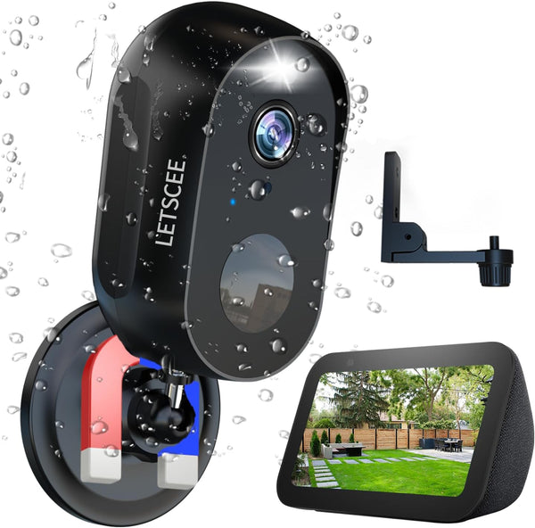 Wireless Security Cameras for Indoor/Outdoor, Alexa Home Security Cameras with Night Vision, 2-Way Audio, Motion