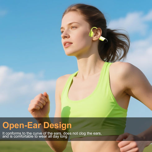 IP68 Swimming 32GB MP3 Swimming/Marathons/Cycling(Neon) Waterproof Headphones, Bone Conduction Liquid Silicone