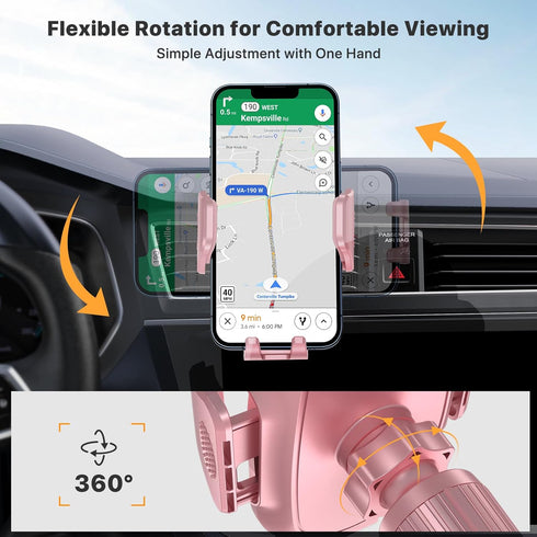 Miracase Phone Holders for Car with Metal Hook Clip, Air Vent Cell Phone Mount, Hands-Free Universal Cradle for iPhone