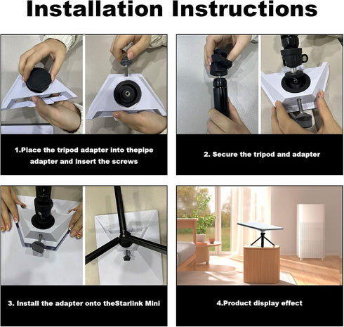 FIUTY for Starlink Mini Tripod Stand with Ball Head and Pipe Adapter, Angle Adjustable Desktop Tabletop Tripod Stand