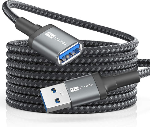 ITD ITANDA 10FT USB 3.0 Extension Cable Type A Male to Female, 5Gbps for Keyboard, Mouse, Xbox, Printer & More.