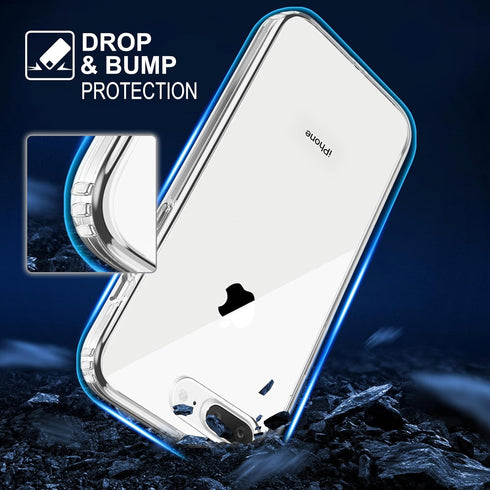 TENOC Phone Case for iPhone 7 Plus & 8 Plus, Clear Non-Yellowing Protective Bumper Hard Back Cover (5.5 Inch)
