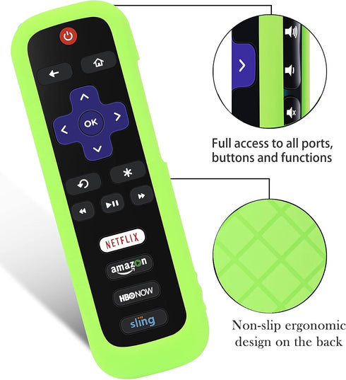Lambcare 2 Pack Remote Case for Roku, Battery Cover for TCL Roku Smart TV Steaming Stick Remote, Roku TV Remote Cover