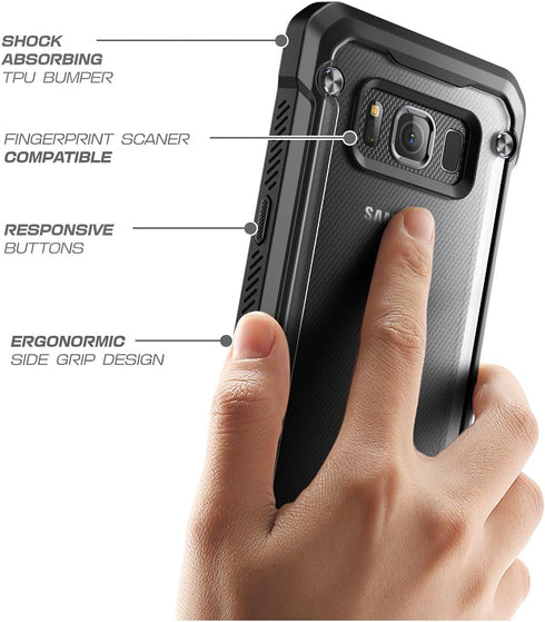 SupCase Samsung Galaxy S8 Active Case, Unicorn Beetle Series Premium Hybrid Protective Frost Clear Case