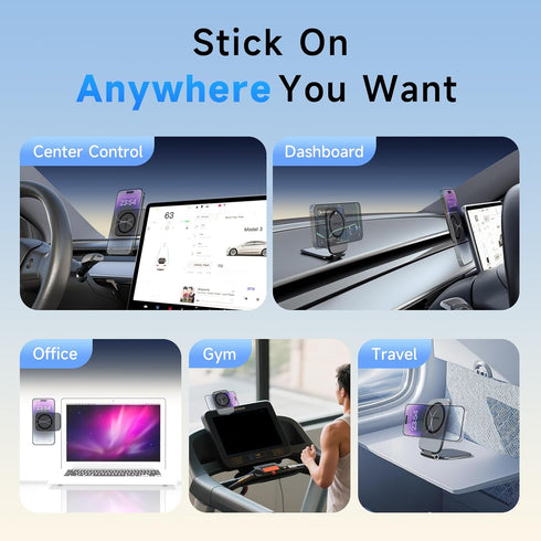 COOEXES Magnetic Phone Holder for Car, MagSafe Car Mount with Dual Side Strong Magnets,Ultrathin Adjustable Cell Phone