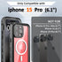 Designed for iPhone 15 Pro Case, IP68 Full-Body Rugged Waterproof Shockproof Cover, 14 FT Military Drop Proof