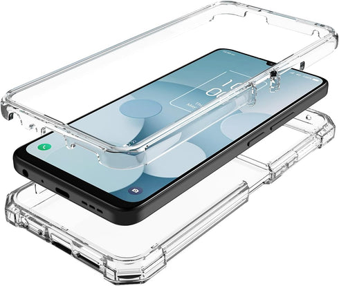 for TCL 40 XL Case, with Tempered Glass Screen Protector Crystal Clear Full-Body Rugged Hybrid Bumper Shockproof Protective Phone case Cover for TCL 40 XL 6.75" 2023