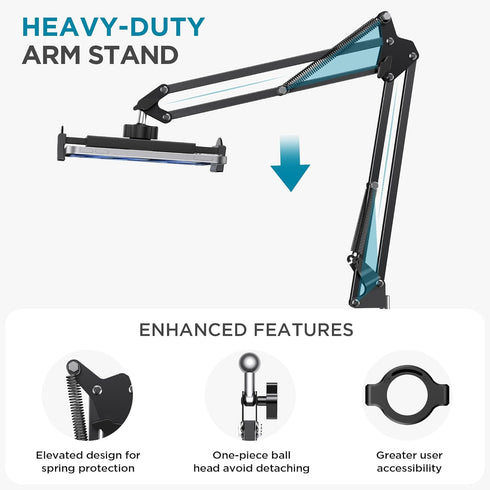 InnoGear Tablet Floor Stand, Overhead Bed Phone Stand Adjustable Holder Universal Floor Stand Compatible with iPhone