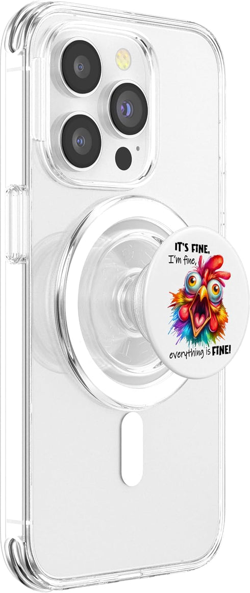 Funny Rooster Chicken Coop Apparel It's Alright, I'm Alright, Everything's Alright PopSockets PopGrip for MagSafe