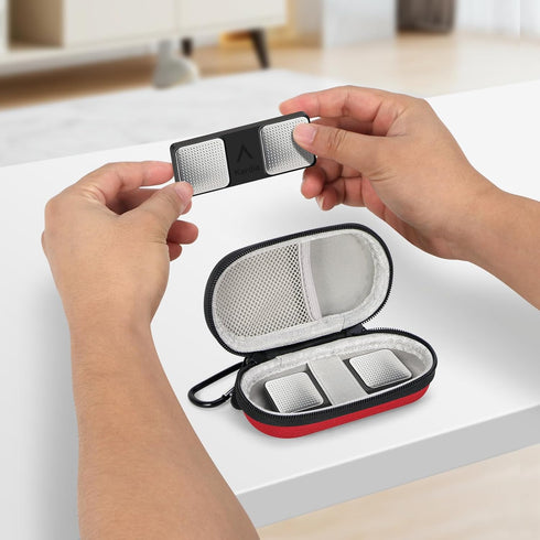GLCON Red Mini Portable Case for Kardiamobile EKG Heart Monitor, Hearing Aids, In Ear Monitor - Small IEM Carrying Case