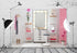 BELECO 7x5ft Fabric Pink Makeup Room Backdrop Makeup Backdrop for Photography Dressing Room Beauty Salon Dressing Table
