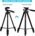 PHOPIK 55" 360 x5 Phone Tripod, Aluminum Extendable Tripod Stand with Shutter, Carrying Bag, Compatible