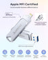 MFi Certified 128GB Flash Drive for iPhone Photo Stick USB Memory Stick Thumb Drives, High Speed USB Stick External Storage for iPhone/iPad/Android/PC