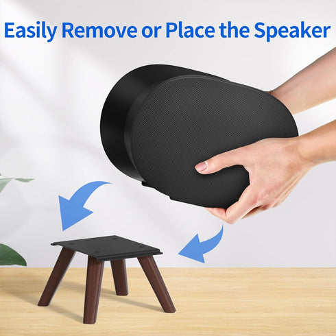 Wooden Table Stand for Sonos Era 300, Space Saving Desktop Speaker Stand, Black