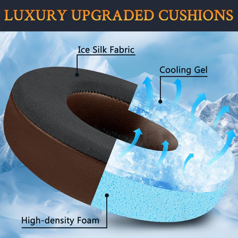 SOULWIT Cooling Gel Ear Pads for Corsair Virtuoso RGB Wireless XT SE Gaming Headset, Dark Coffee