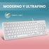 Perixx PERIBOARD-213W, Silent USB Scissor Keyboard with Cable, Compact Design with Numeric Keypad, White - Spanish Qwert