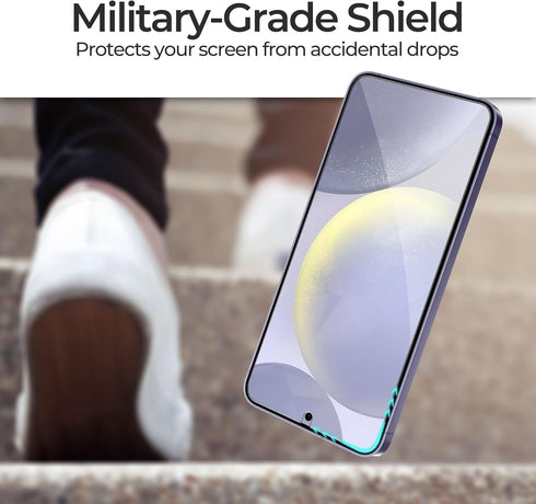 Samsung Galaxy S24 Plus 6.7" ArmorSuit 2+2 Pack Tempered Glass Screen & Lens Protectors, 9H MilitaryShield, Case