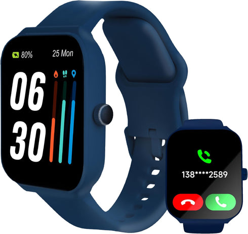 SLIDE Fitness Smartwatch for Men & Women (Blue), Bluetooth 5.3, Alexa-Enabled, 1.95” HD Screen, IP68 Waterproof, 100