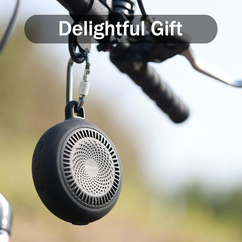Bluetooth Shower Speaker Waterproof, Small Portable Wireless Speaker with Clip, Powerful Bass, Colorful Lights