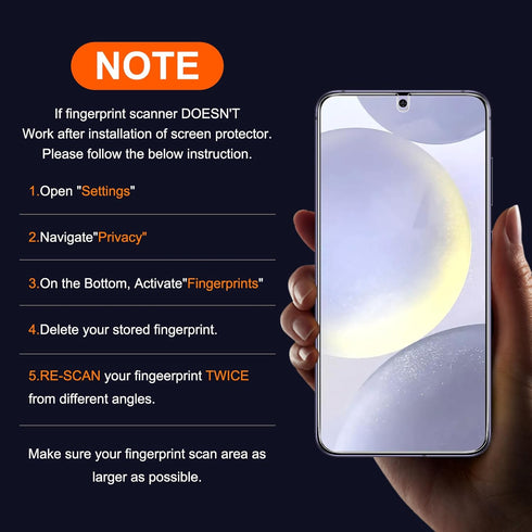 UniqueMe Samsung Galaxy S24 Screen Protector 2+2 Pack: Diamond Hardness, Anti-Explosion, Fingerprint Unlock, Camera