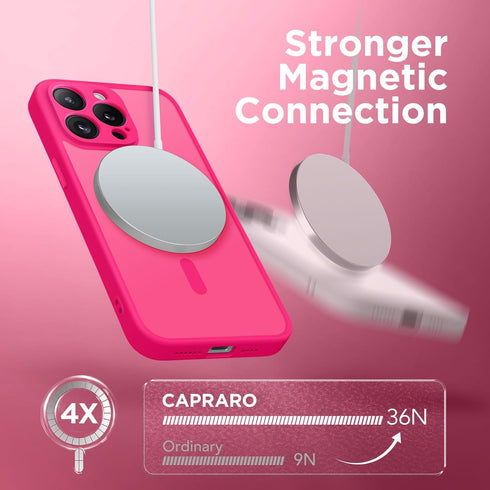 CAPRARO iPhone 13 Pro Max Case: Magnetic, Compatible with MagSafe, Shockproof Protective Slim Translucent Matte - 6.7''