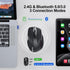TECKNET Wireless Mouse (BT5.0/3.0 & 2.4G) Rechargeable 4800 DPI Silent Mouse 8 Buttons Bluetooth Mouse, USB A Mouse Wide Compatibility - Black