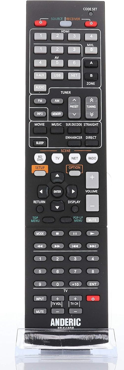 Anderic RRAV498 Replacement Remote for Yamaha Audio Receivers, RAV293, RAV331, RAV334, RAV336, RAV432, RAV434