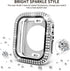 2 in 1 Waterproof Bling Case for Apple Watch 44mm, Glitter Diamond Rhinestone Bumper Face Cover for SE Series 6/5/4