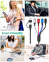 HanCenDa 4 in 2 Multi Charging Cable, 3Pack 6FT Universal Multi USB Charger Cable for All Devices Nylon Braided USB A/C