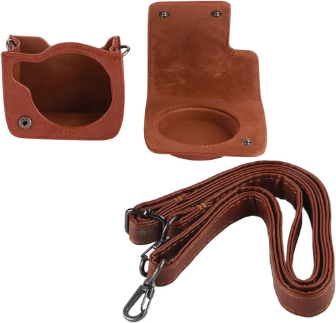 GOWENIC PU Leather Vintage Camera Case for Fujifilm Instax Mini 90, Waterproof Protective Case with Adjustable Shoulder