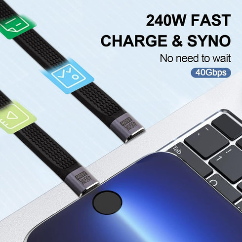Short USB 3.1 5inch Flat FPC USB Gen 2 USB-A Cable for External SSD, MacBook Pro/Air, iPad Pro, iPhone 15, Black