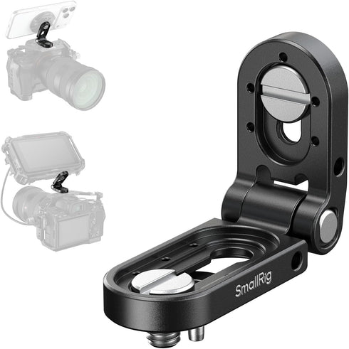 SMALLRIG Foldable Mini L-Shaped Mount Plate, Mounting Bracket Adapter with 1/4''-20 Screw &