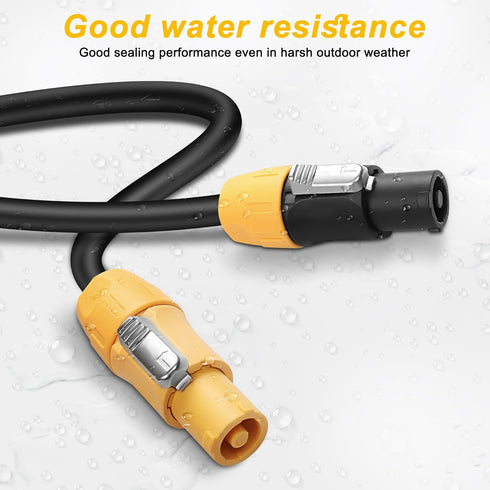 MEIRIYFA PowerCon Power Extension Cable 12AWG 3 Pin Male to Male Waterproof Extension for LED Screen