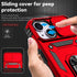 SunStory iPhone 14 Plus Case - with HD Screen Protector & Slide Camera Cover & Rotated Ring Kickstand - Red