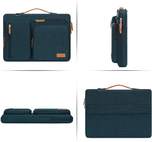 MOSISO 360 Protective Laptop Shoulder Bag, 17-17.3 inch Computer Bag for MacBook, HP, Dell, Lenovo, Asus Notebook, Teal