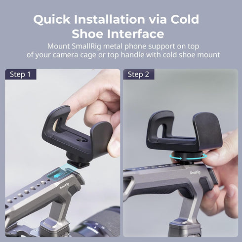 SMALLRIG Power Bank Holder with Cold Shoe Mount, Adjustable Clamp for Camera Rig and Phone Cage - 4600
