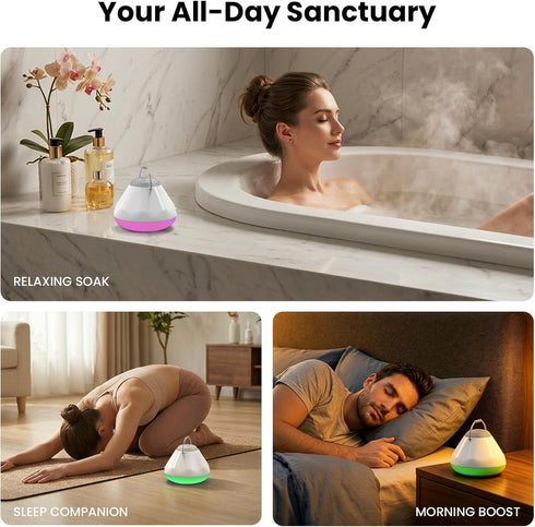 Gsou 5 4 IPX6 Shower Speaker Bluetooth Waterproof with White Noise Sounds & LED Light Modes | Portable Speaker