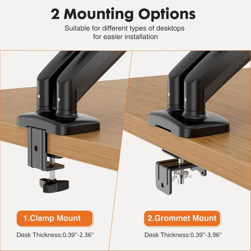 Simple Deluxe 13" 32" Single Monitor Arm, to Adjustable Desk Monitor Stand Mount, Black