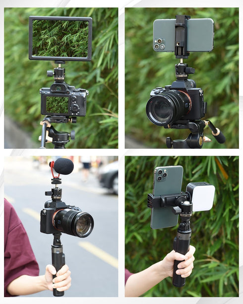 UTEBIT 1/4" Mini Ball Head, Panoramic Tripod Head with Camera Hot Shoe Mount DSLR Camera Mount Adapter Photograph
