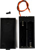 whiteeeen 2pcs AA Battery Box Case with Switch Cover, Black Plastic Cell Holder with Spring Clip and Wire Leads (2X