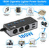 Quick Charge 3.0 Cigarette Lighter Splitter, Qidoe 3 Socket 180W Adapter with 4 USB Fast Charging