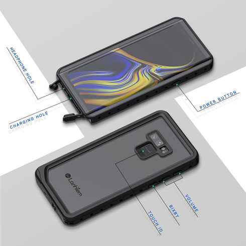Lanhiem Galaxy Note 9 Phone Case, IP68 Waterproof Dustproof Shockproof with Built-in Screen Protector