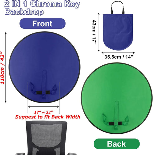 Cosmos 1 43 110 cm Pc Blue Screen Backdrop in / Diameter Foldable Portable Photography Background Green Screen Chroma