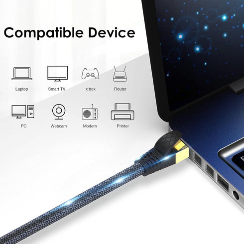 8 6 26AWG 40Gbps, 2000MHz, PS5, Cat Ethernet Cable ft, High Speed Gaming & Gigabit Ethernet, Heavy Duty S/FTP for Xbox