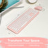 X9 Pink Keyboard and Mouse Combo - 2.4G Wireless Cute Colorful Wireless Set (110 Keys and 18 Shortcuts) for PC and