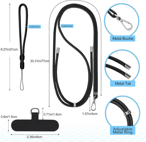 2 Pack 2 Pack 2 takyu Phone Lanyard, Adjustable Cell Phone Lanyard Crossbody Neck Strap & Phone Wrist Strap with Pcs