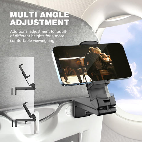 Perilogics 360 Airplane Phone Holder Mount Universal in Flight Hands Free Viewing with Multi-Directional Dual Degree