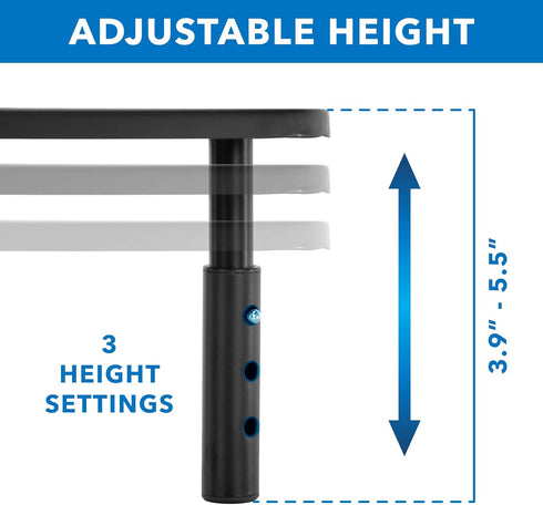 Corner Monitor Stand | Adjustable Height Corner Desk Shelf | Triangle Screen Riser, Ergonomic Space Saving Design