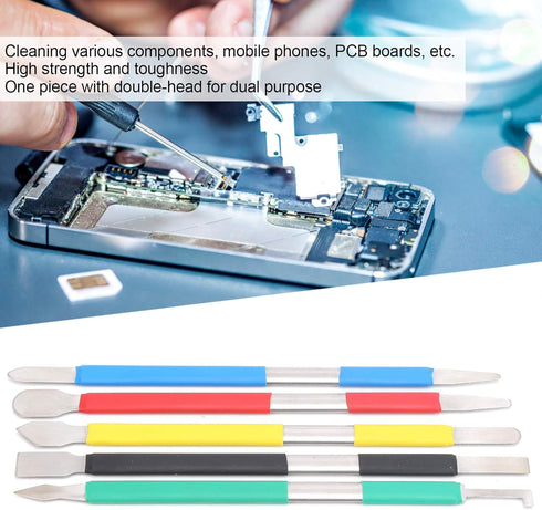 Hilitand 5pcs Dual Ends Metal Spudger Set - Professional Pry Opening Tool Kit for Mobile Devices